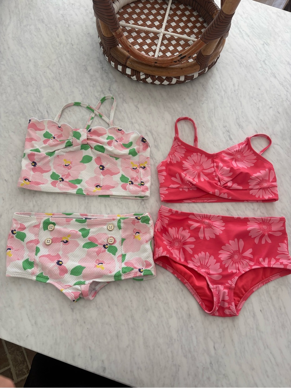Janie and Jack & Gap Girls' Pink Swimsuit Bundle size s 6/7